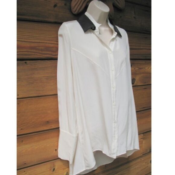 Derek Lam 10 Crosby Cream Black Top - Picture 4 of 7